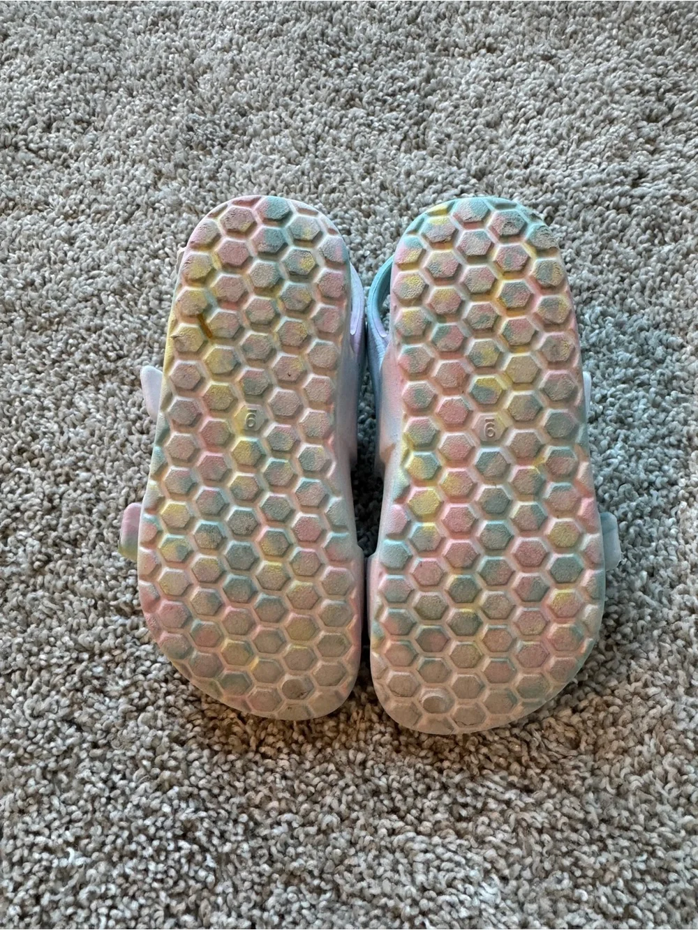 Cat & Jack Double Strap Sandals Pastel Tie-Dye Sandals Pink Buckles Size 9